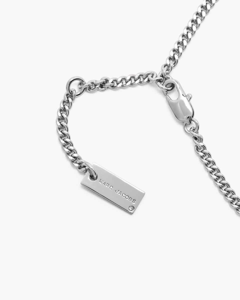 Colliers Marc Jacobs The Pave Tote Bag Necklace Femme Argent | 826BGESRW
