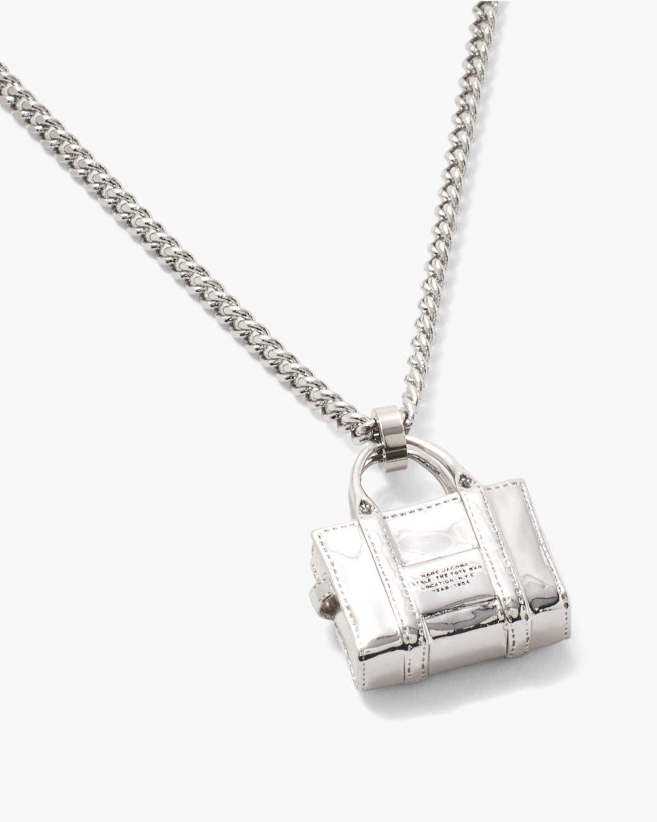 Colliers Marc Jacobs The Tote Bag Necklace Femme Argent Clair | 705FMTUCW