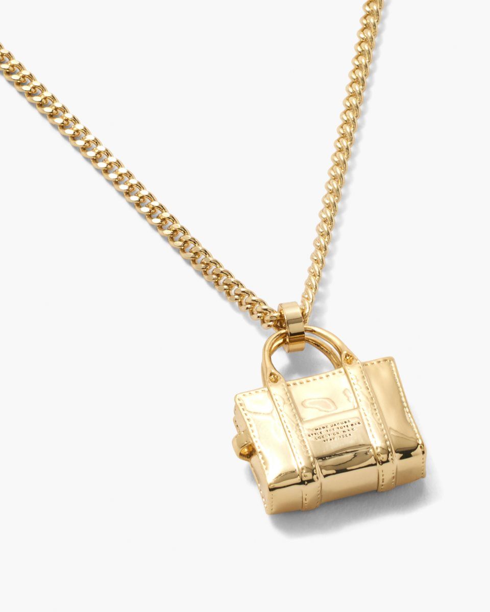 Colliers Marc Jacobs The Tote Bag Necklace Femme Doré Clair | 984POVBQA