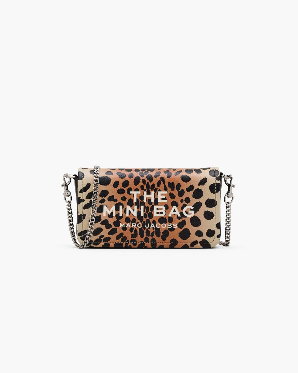 Grands Portefeuilles Marc Jacobs The Cheetah Chain Mini Bag Femme Noir Multicolore | 341PMNAVG