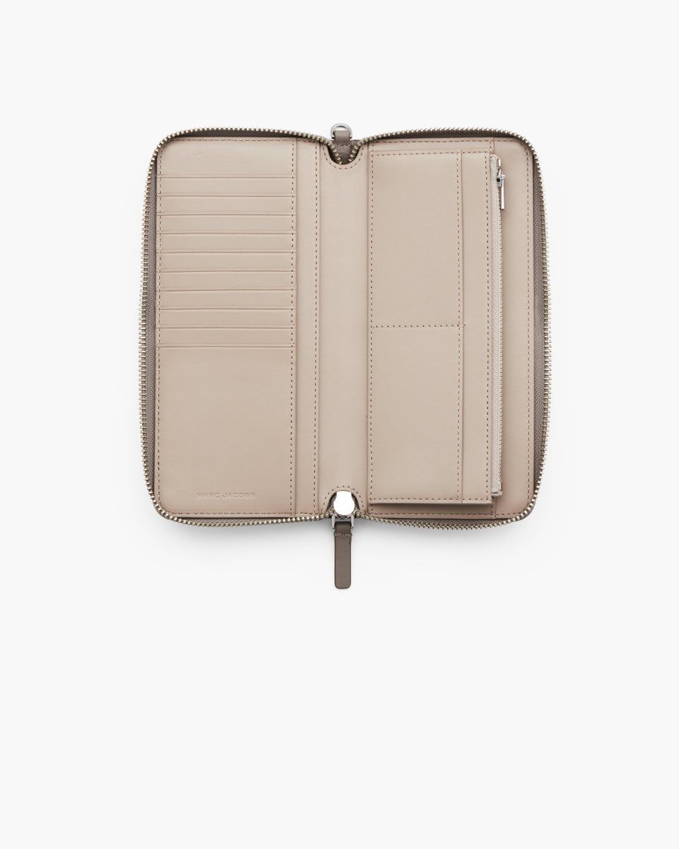 Grands Portefeuilles Marc Jacobs The Covered J Marc Continental Wallet Femme Cement | 781YPGEWS