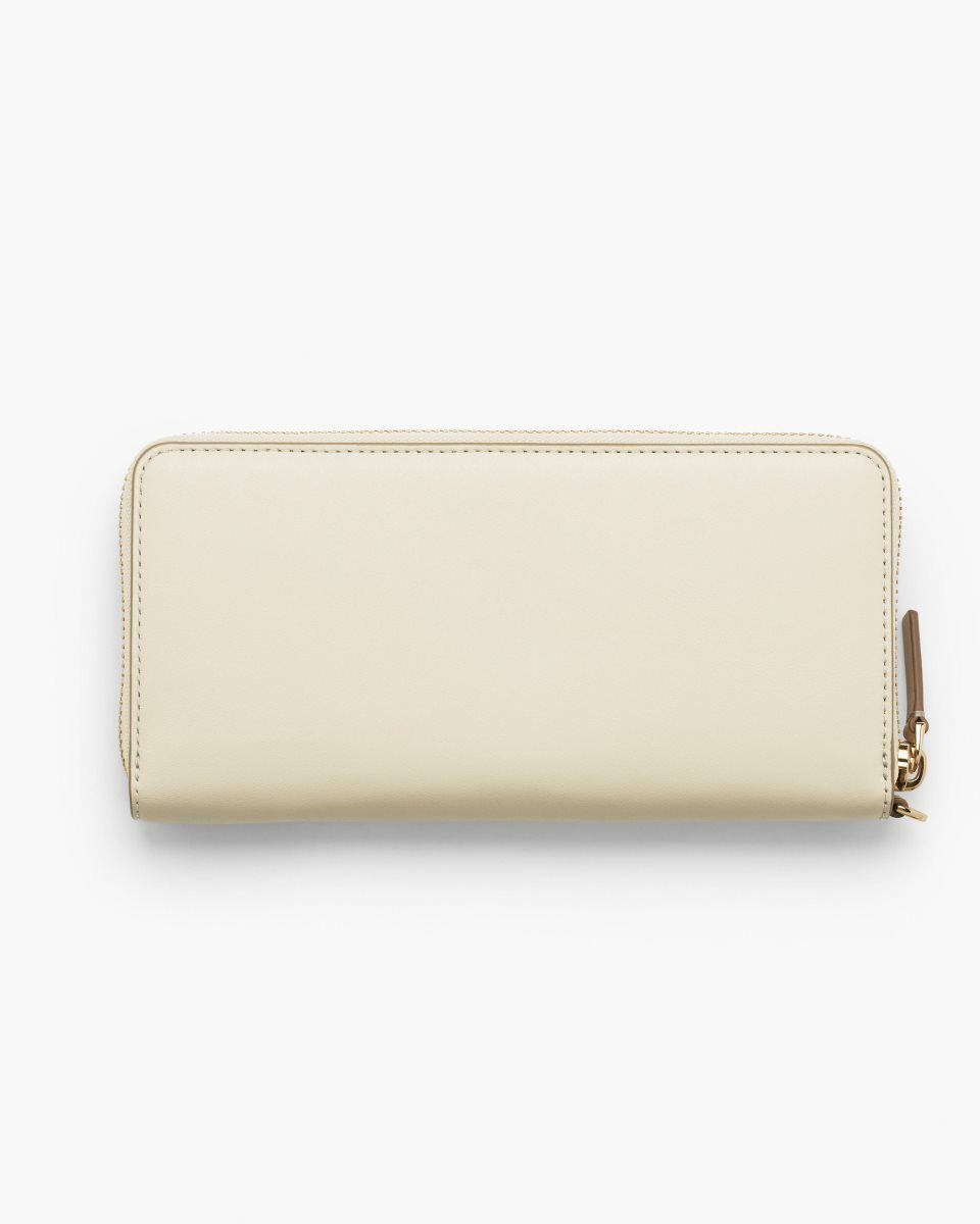 Grands Portefeuilles Marc Jacobs The Covered J Marc Continental Wallet Femme Blanche | 823CAIJKH