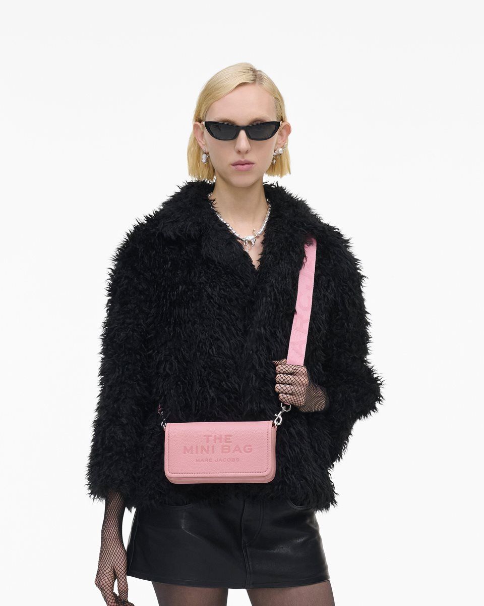 Grands Portefeuilles Marc Jacobs The Leather Mini Bag Femme Rose | 349EWVLHX