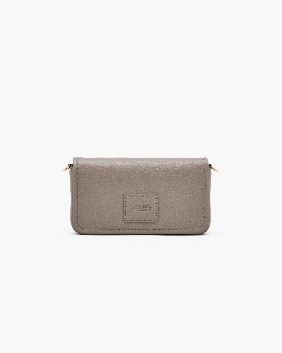 Grands Portefeuilles Marc Jacobs The Leather Mini Bag Femme Cement | 823KTUNIP