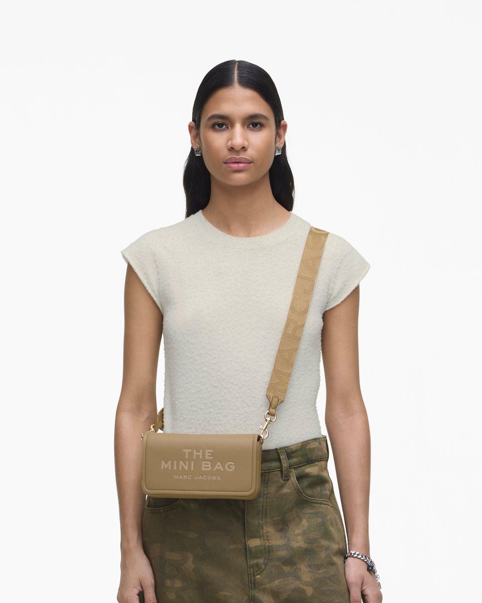 Grands Portefeuilles Marc Jacobs The Leather Mini Bag Femme Marron | 832OYHTBL