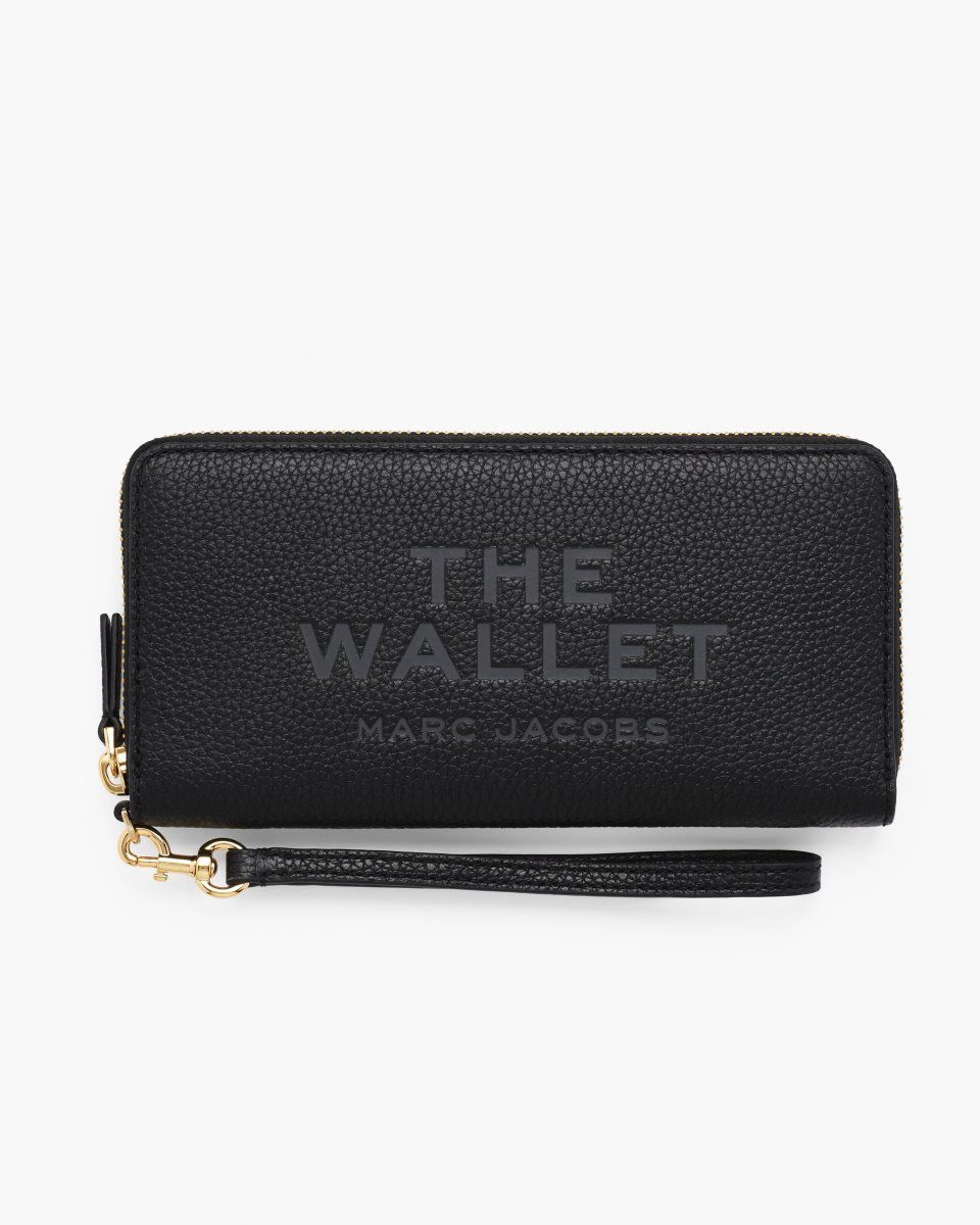 Grands Portefeuilles Marc Jacobs The Leather Continental Wallet Femme Noir | 864BDZEPQ