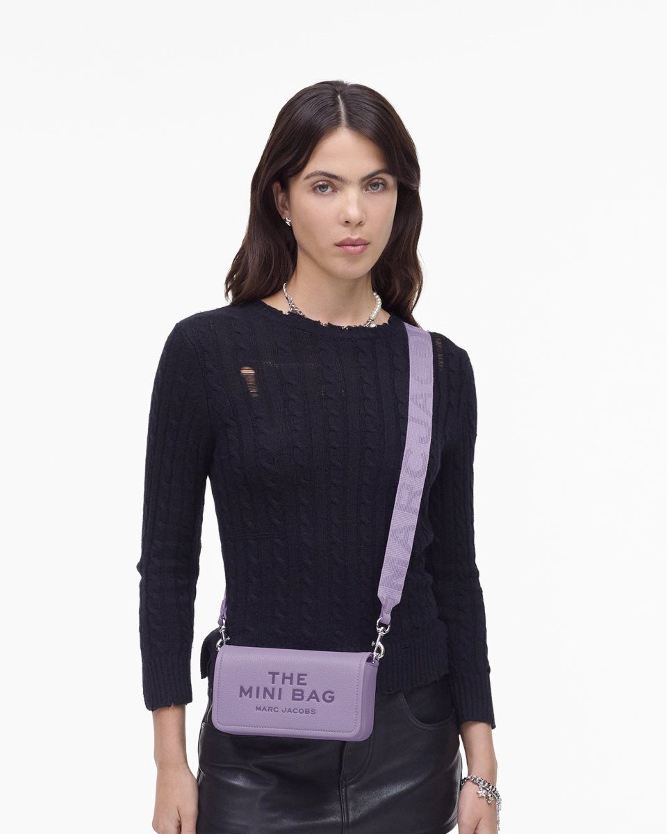 Grands Portefeuilles Marc Jacobs The Leather Mini Bag Femme Violette | 148XNUAQE