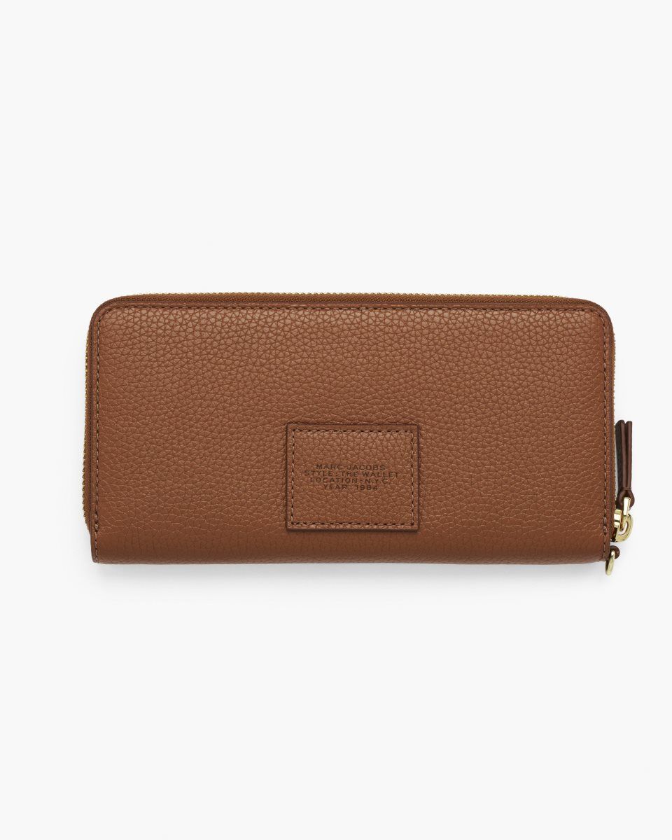 Grands Portefeuilles Marc Jacobs The Leather Continental Wallet Femme Argan Oil | 154ORGXYT