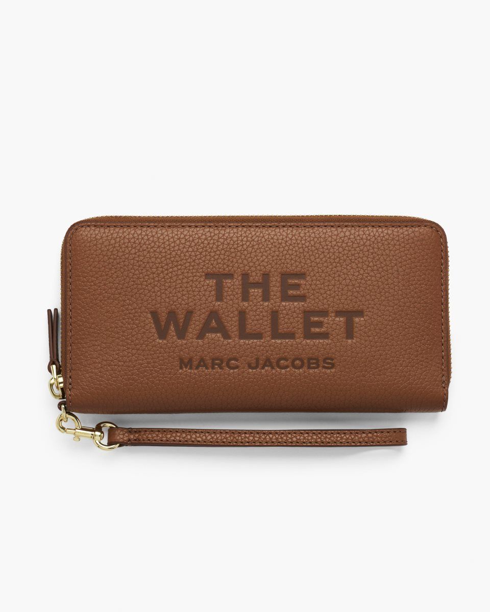 Grands Portefeuilles Marc Jacobs The Leather Continental Wallet Femme Argan Oil | 154ORGXYT