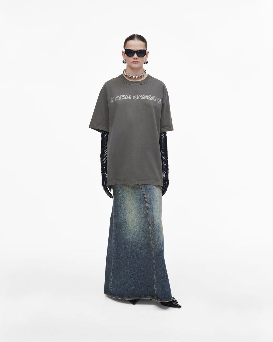 Hauts Marc Jacobs Crystal Big Tee Femme Grise | 615IQCXZA