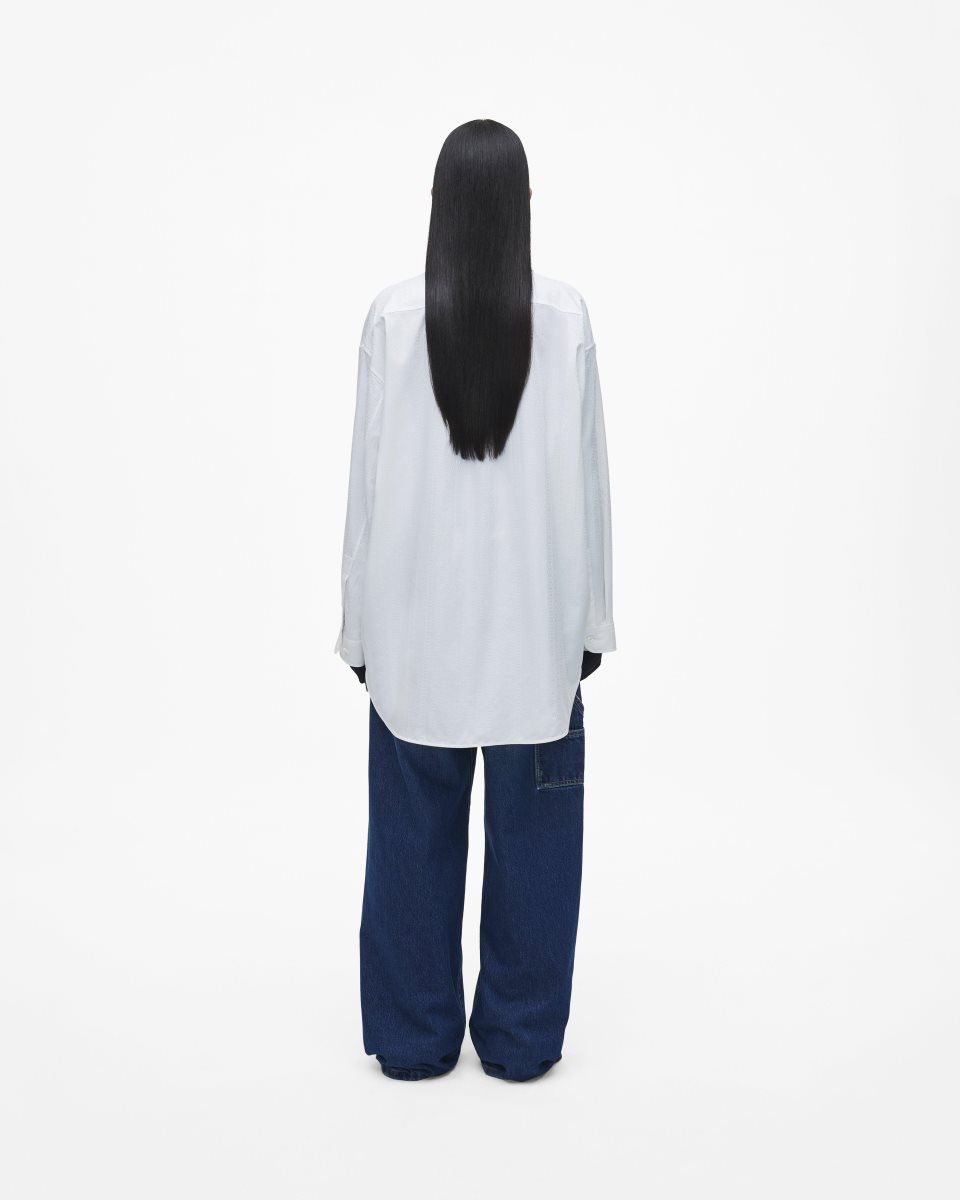 Hauts Marc Jacobs The Monogram Big Shirt Femme Blanche | 184MEQXKG