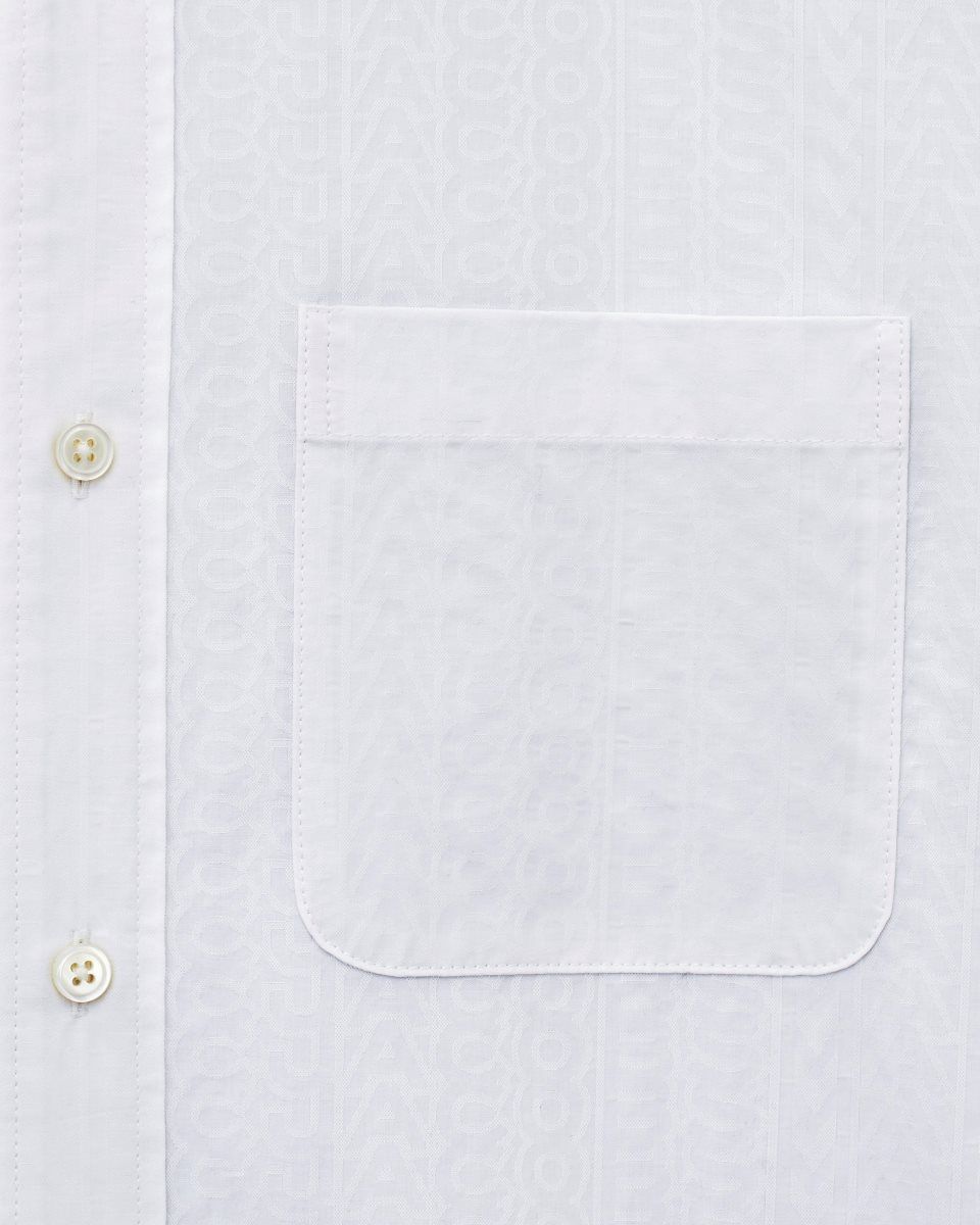 Hauts Marc Jacobs The Monogram Big Shirt Femme Blanche | 184MEQXKG
