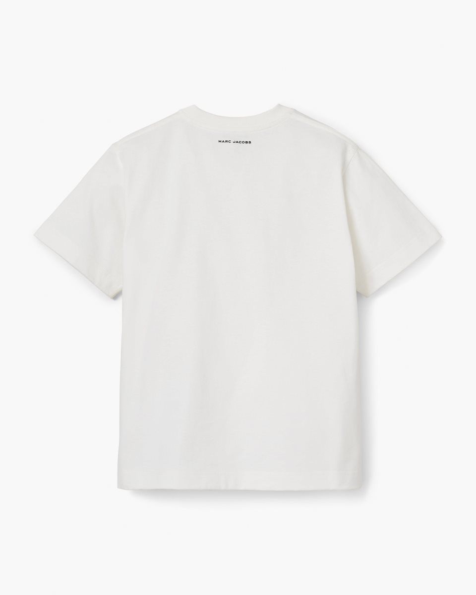 Hauts Marc Jacobs The Stripe Box Tee Femme Blanche | 650KWEOMS
