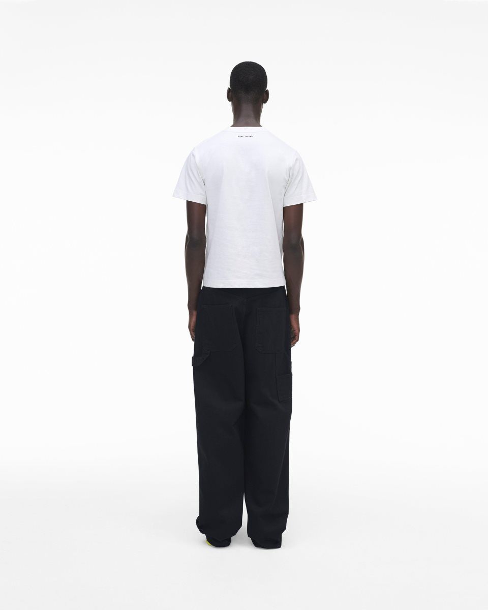 Hauts Marc Jacobs The Stripe Box Tee Femme Blanche | 650KWEOMS