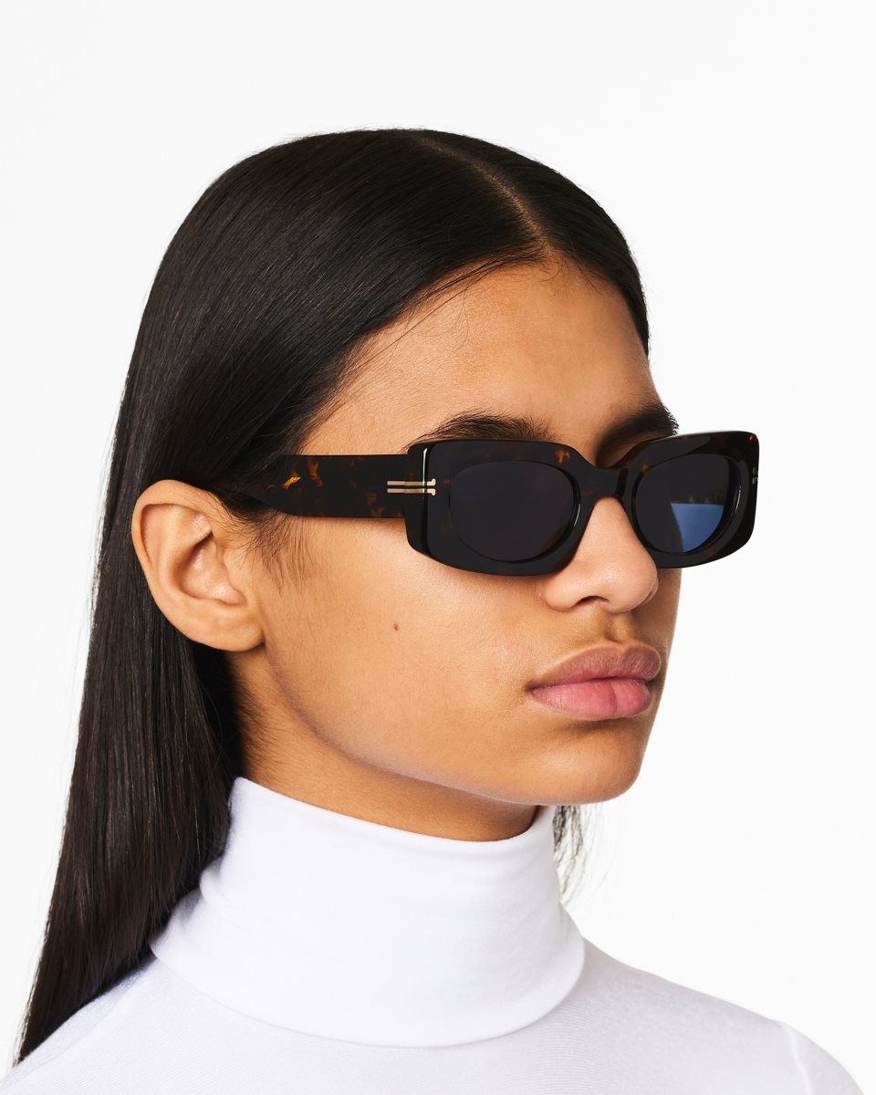 Lunette de Soleil Marc Jacobs Icon Rectangular Sunglasses Femme Havana | 495XTUFSE