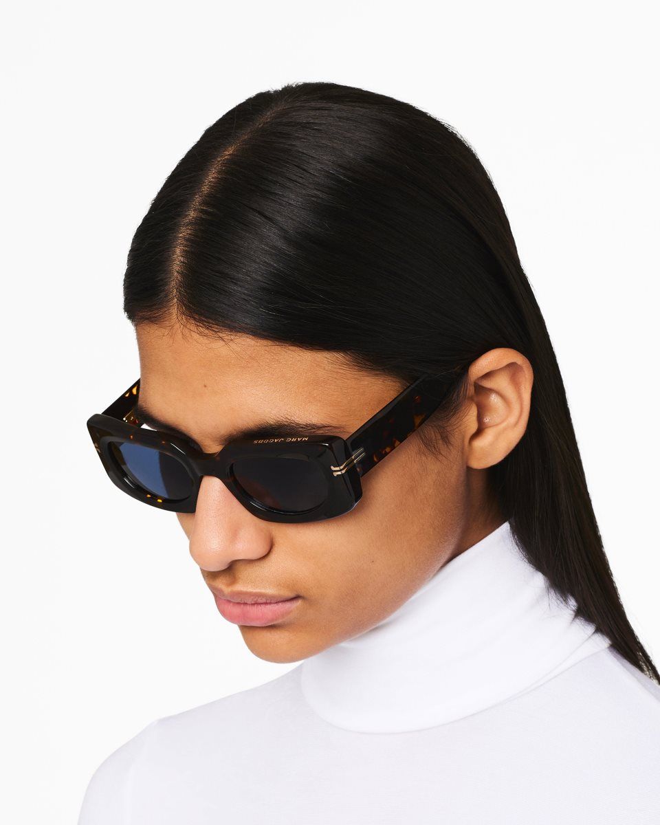 Lunette de Soleil Marc Jacobs Icon Rectangular Sunglasses Femme Havana | 495XTUFSE