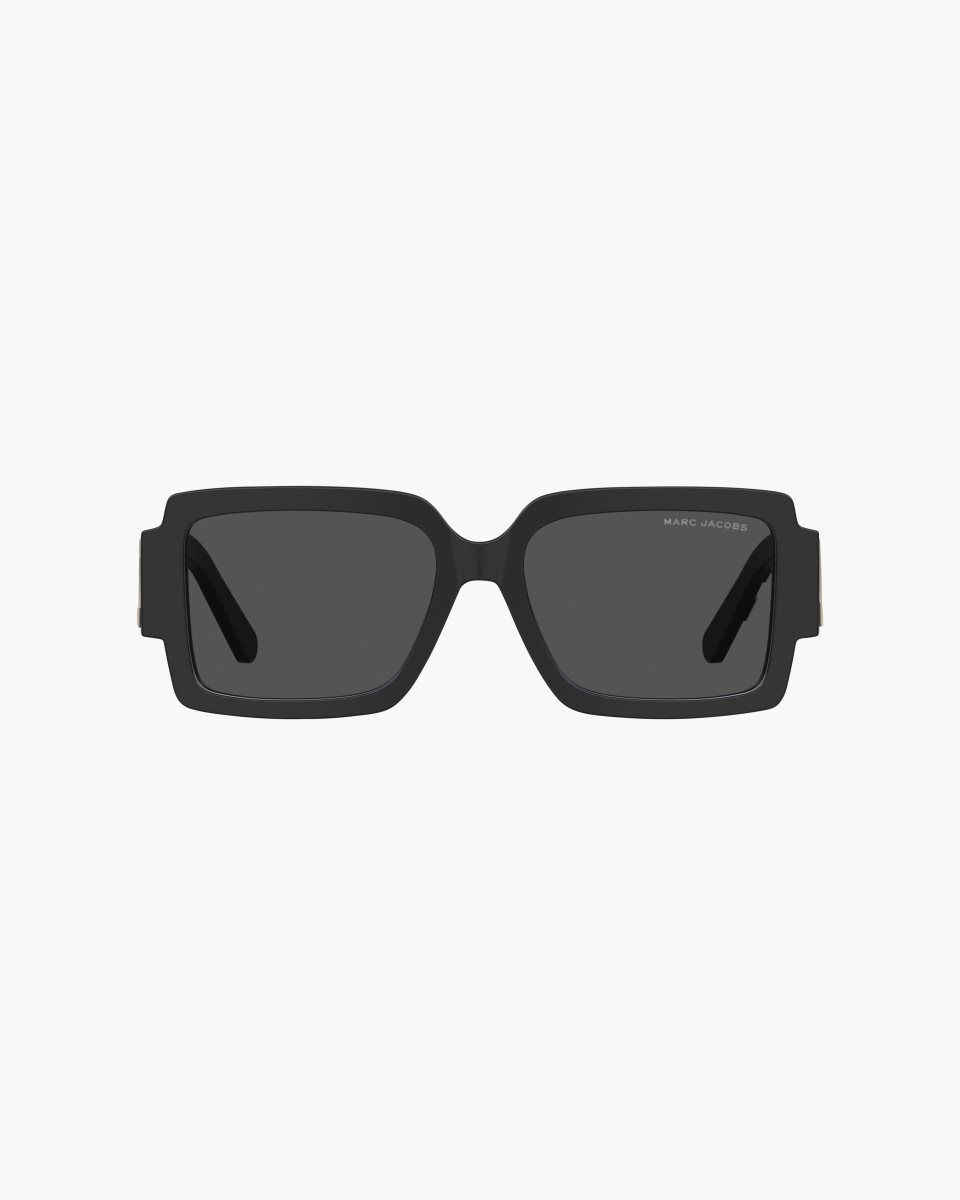 Lunette de Soleil Marc Jacobs The Bold Logo Square Sunglasses Femme Noir Blanche | 307YFKHJP