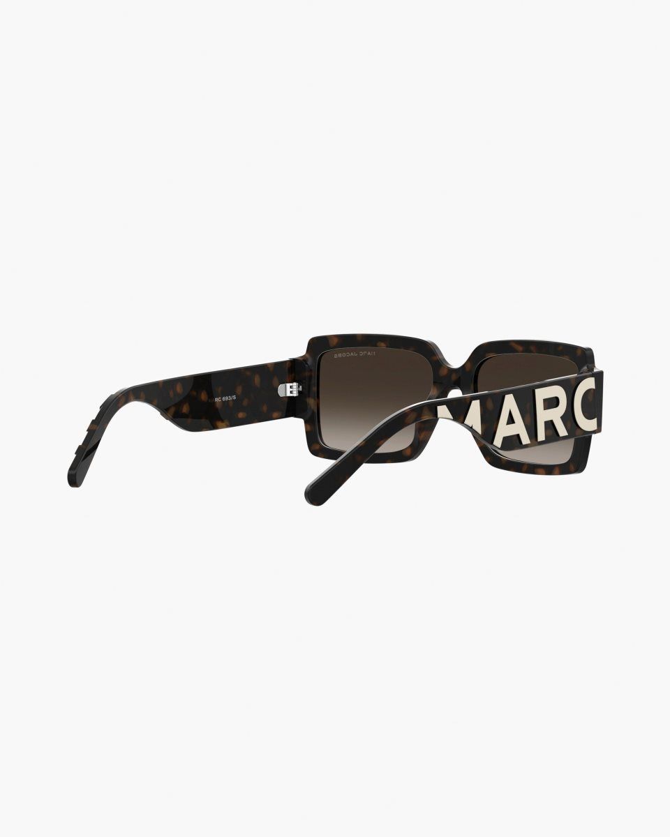 Lunette de Soleil Marc Jacobs The Bold Logo Square Sunglasses Femme Havana | 839HGYBPM