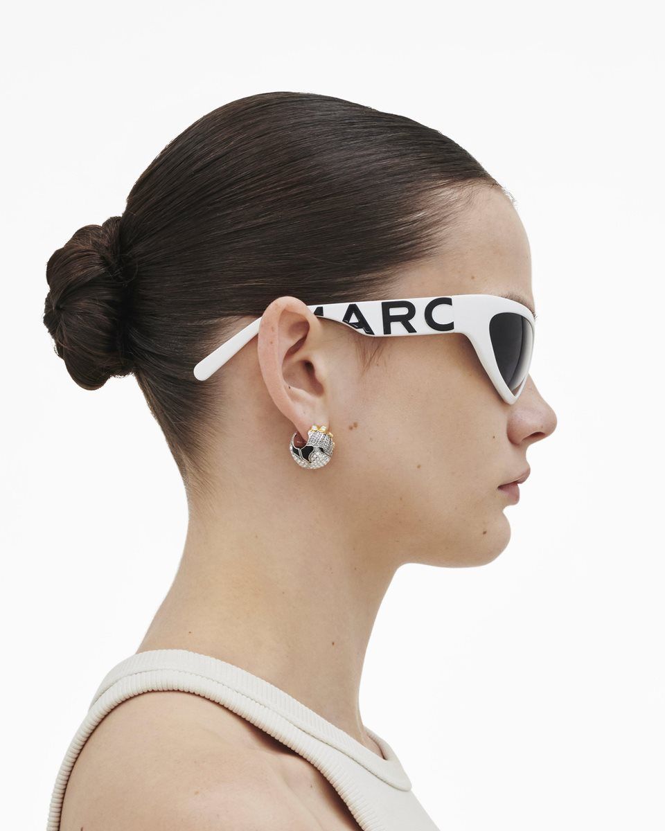 Lunette de Soleil Marc Jacobs The Bold Logo Wrapped Sunglasses Femme Blanche | 974YSRVCI