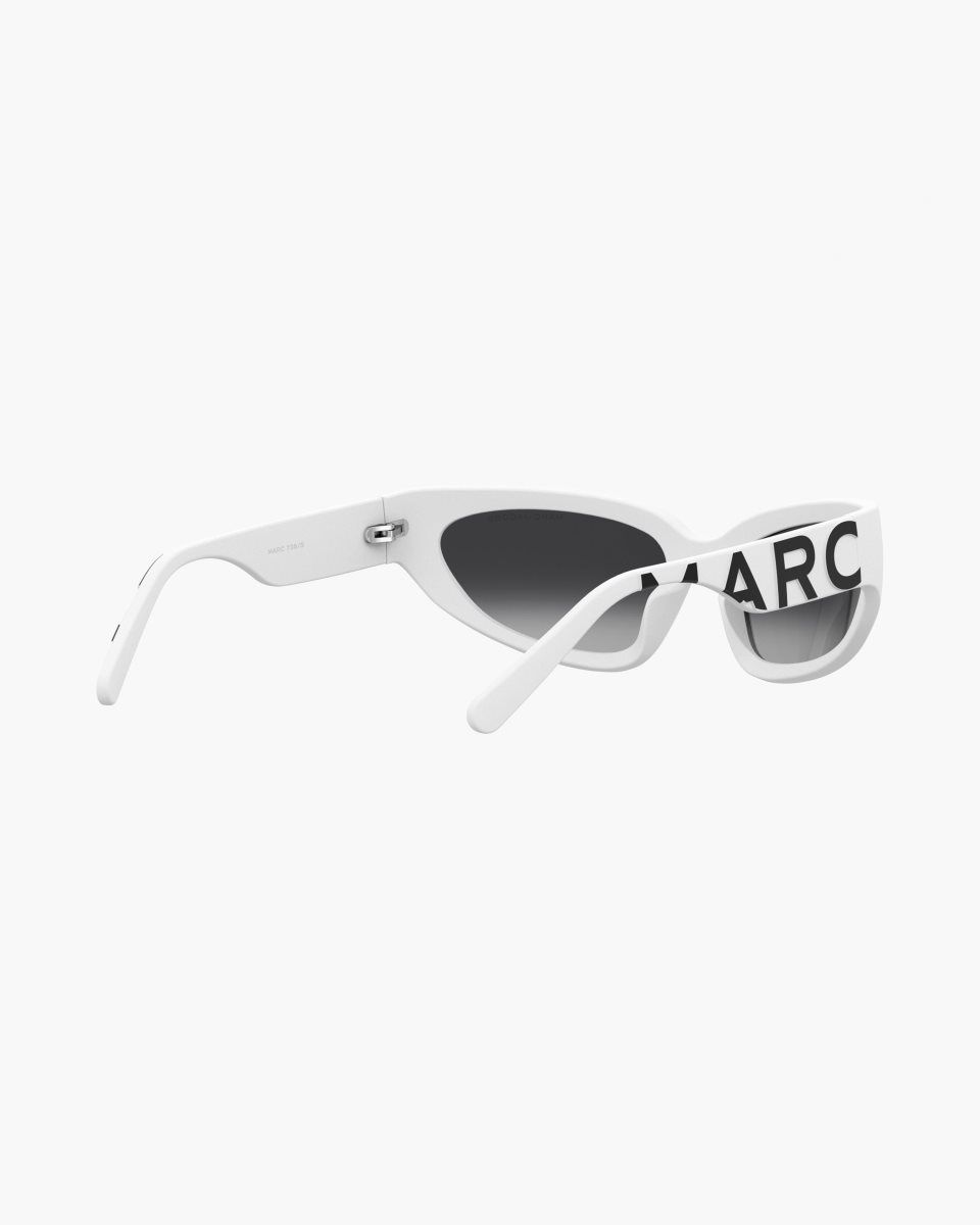 Lunette de Soleil Marc Jacobs The Bold Logo Wrapped Sunglasses Femme Blanche | 974YSRVCI