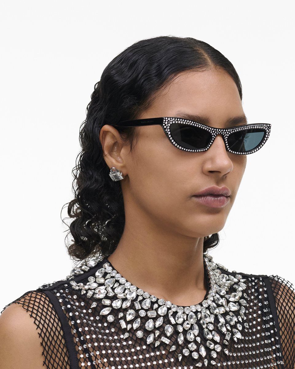 Lunette de Soleil Marc Jacobs The Cat Eye Sunglasses Femme Noir | 348OKZEUN