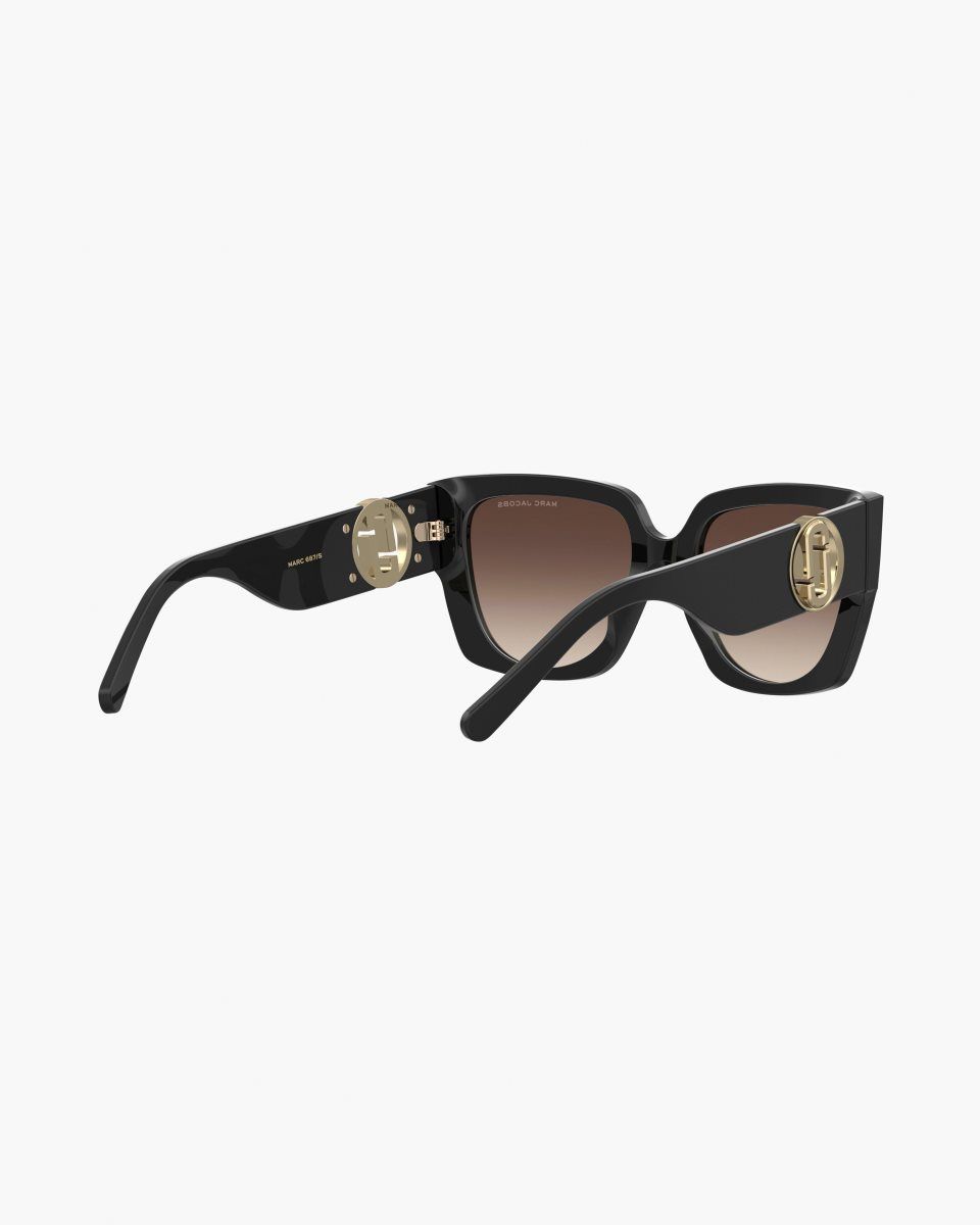Lunette de Soleil Marc Jacobs The J Marc Square Cutout Sunglasses Femme Noir | 308HQXIPZ