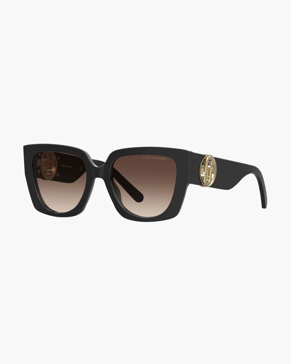 Lunette de Soleil Marc Jacobs The J Marc Square Cutout Sunglasses Femme Noir | 308HQXIPZ