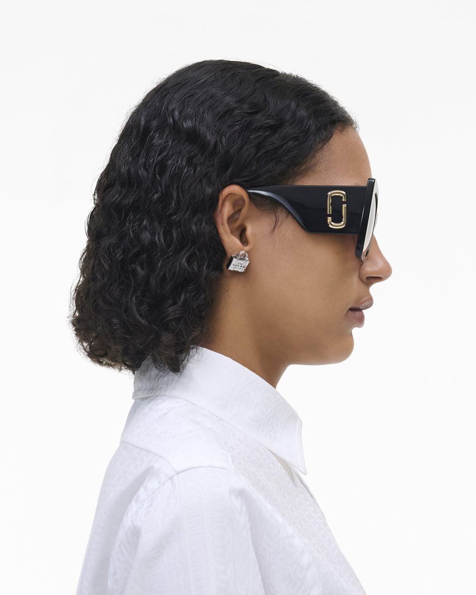 Lunette de Soleil Marc Jacobs The J Marc Oversized Cat Eye Sunglasses Femme Noir | 427BQXDRF