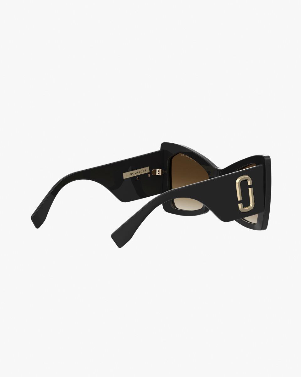 Lunette de Soleil Marc Jacobs The J Marc Oversized Cat Eye Sunglasses Femme Noir | 427BQXDRF