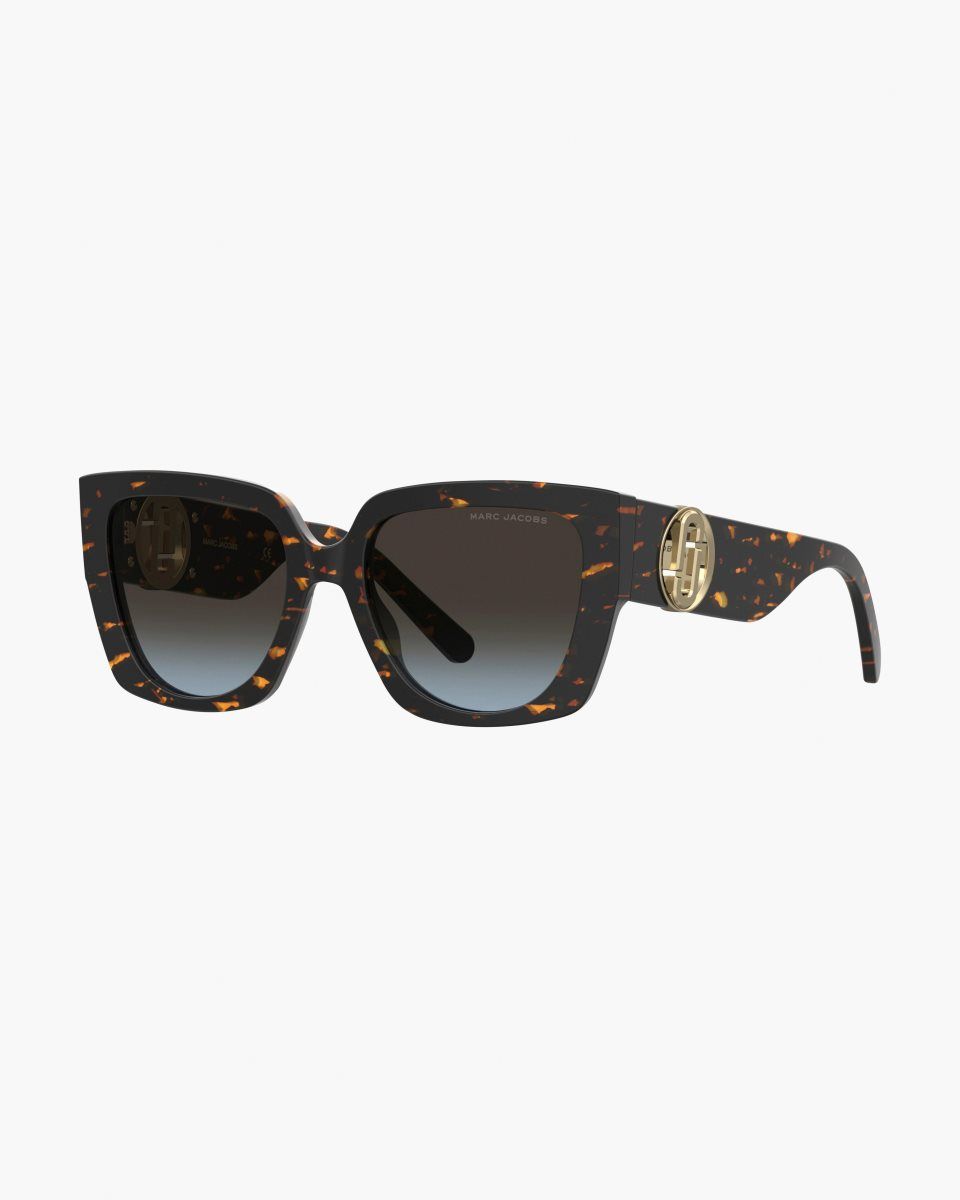 Lunette de Soleil Marc Jacobs The J Marc Square Cutout Sunglasses Femme Havana | 451XRGKYI