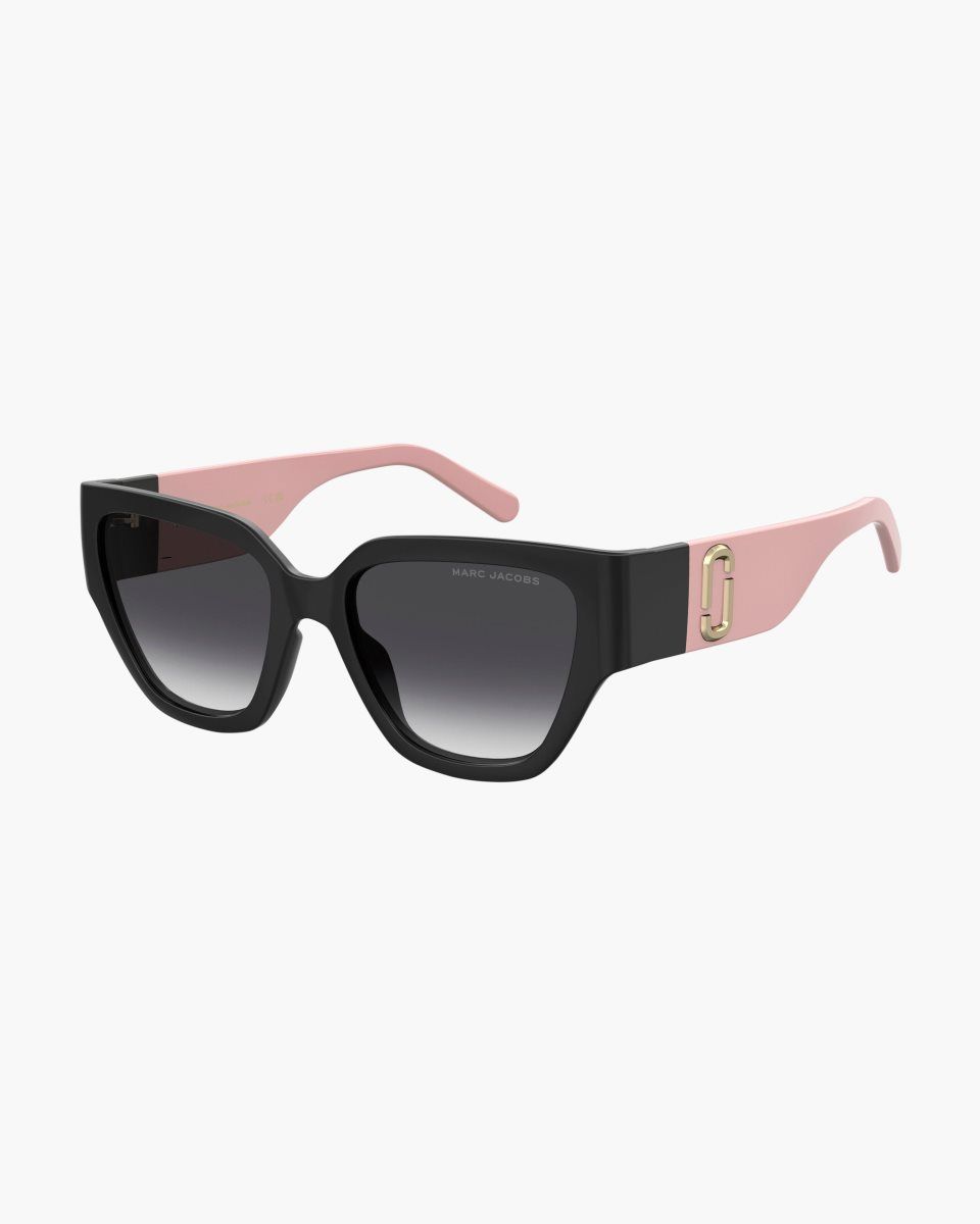 Lunette de Soleil Marc Jacobs The J Marc Rectangular Colorblock Sunglasses Femme Noir Rose | 921LFGNVO