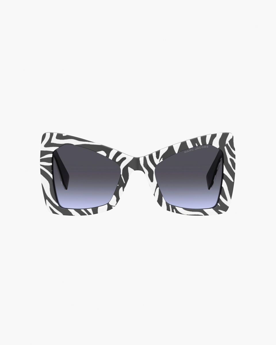 Lunette de Soleil Marc Jacobs The J Marc Oversized Cat Eye Sunglasses Femme Noir Blanche | 148VTKRIZ