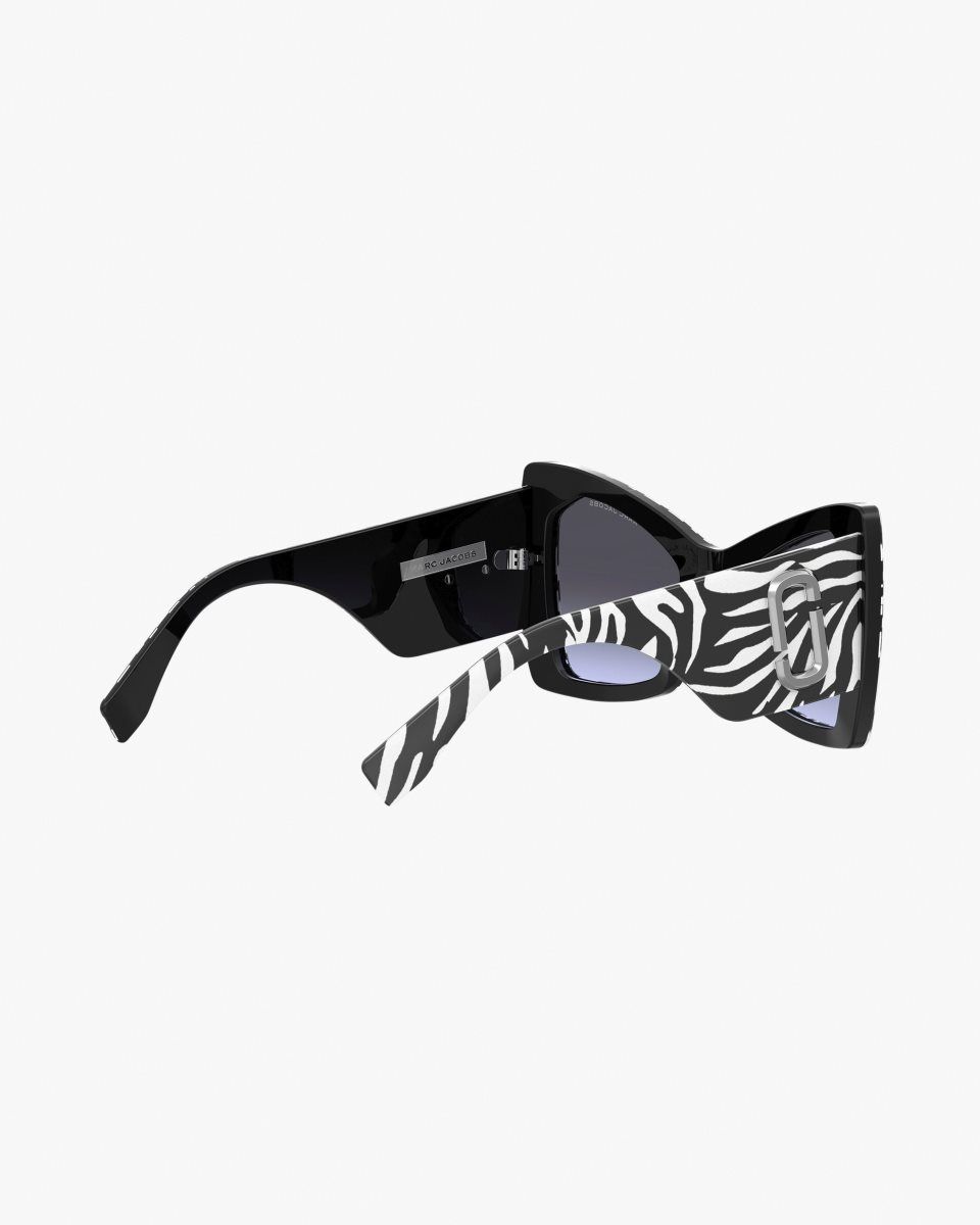 Lunette de Soleil Marc Jacobs The J Marc Oversized Cat Eye Sunglasses Femme Noir Blanche | 148VTKRIZ
