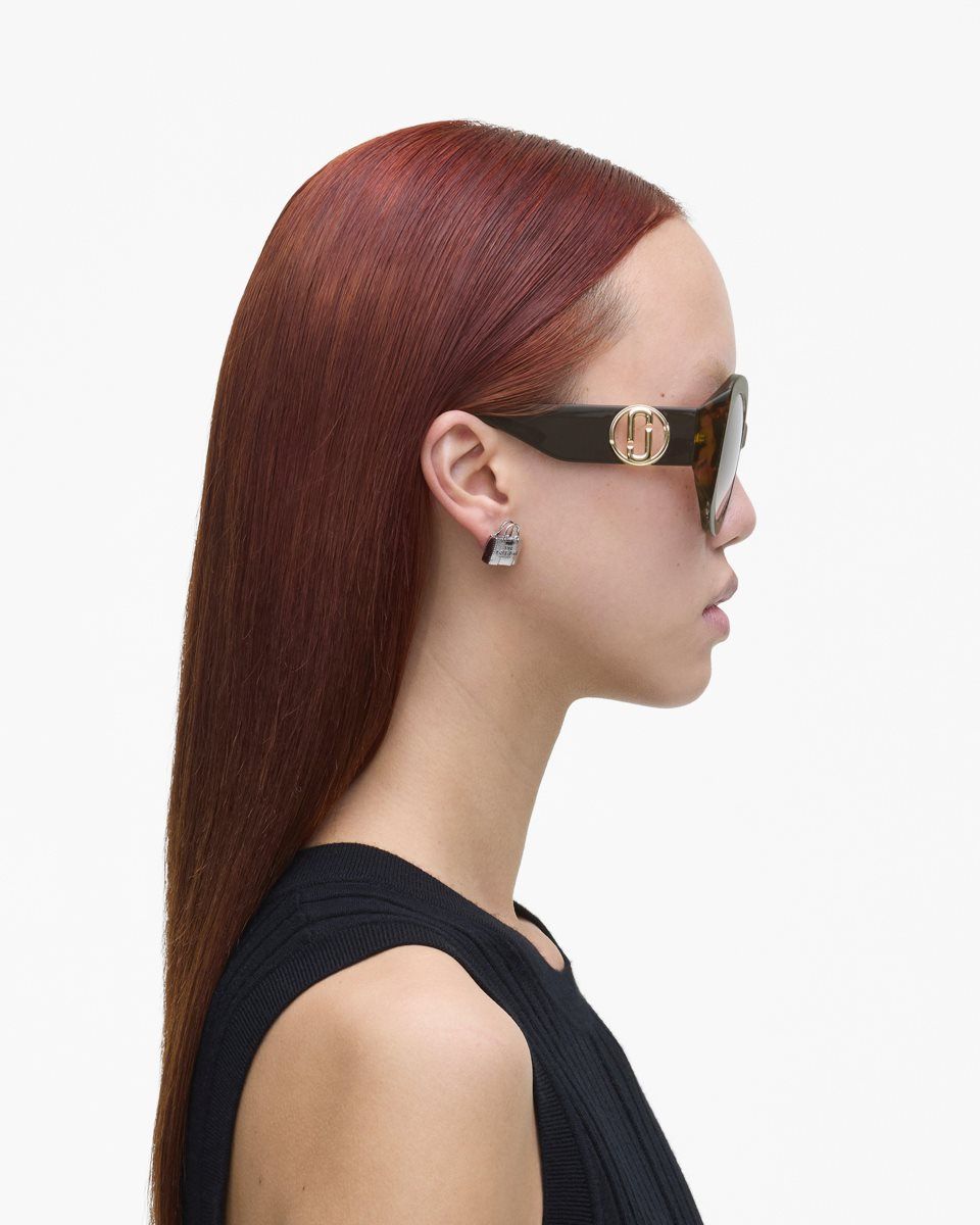 Lunette de Soleil Marc Jacobs The J Marc Monogram Round Sunglasses Femme Havana | 169WCJSMX