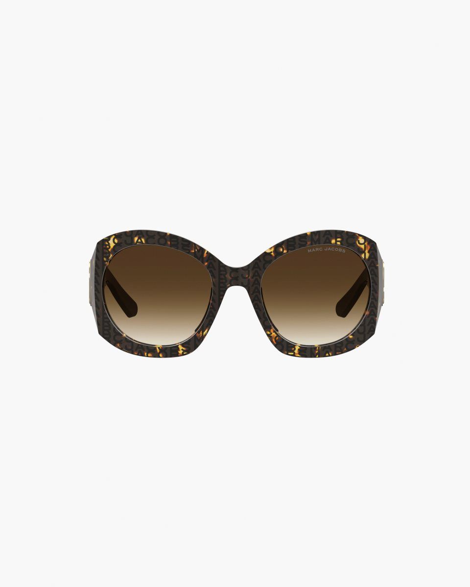 Lunette de Soleil Marc Jacobs The J Marc Monogram Round Sunglasses Femme Havana | 169WCJSMX