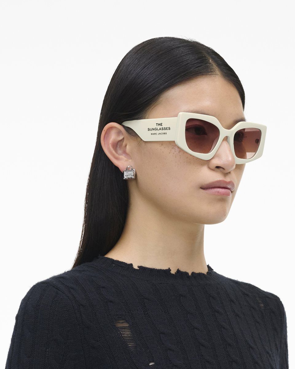 Lunette de Soleil Marc Jacobs The Square Cat Eye Sunglasses Femme Blanche | 190YJLRTO
