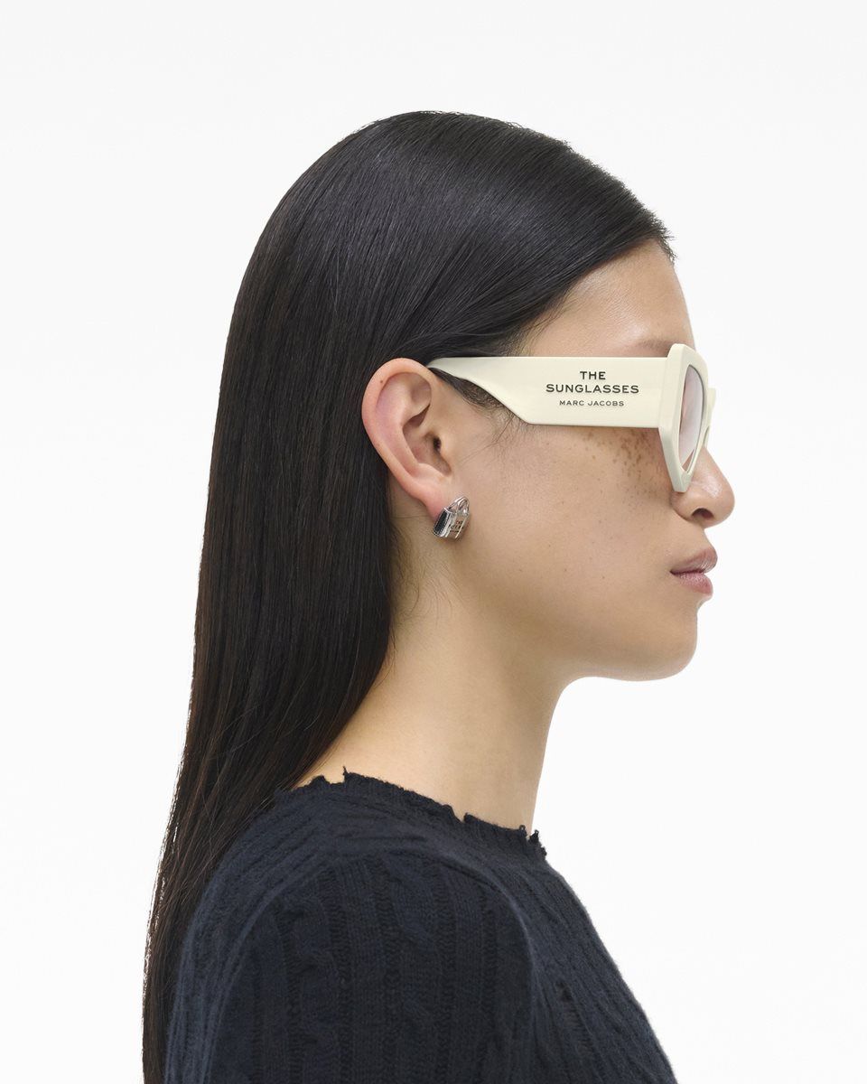 Lunette de Soleil Marc Jacobs The Square Cat Eye Sunglasses Femme Blanche | 190YJLRTO