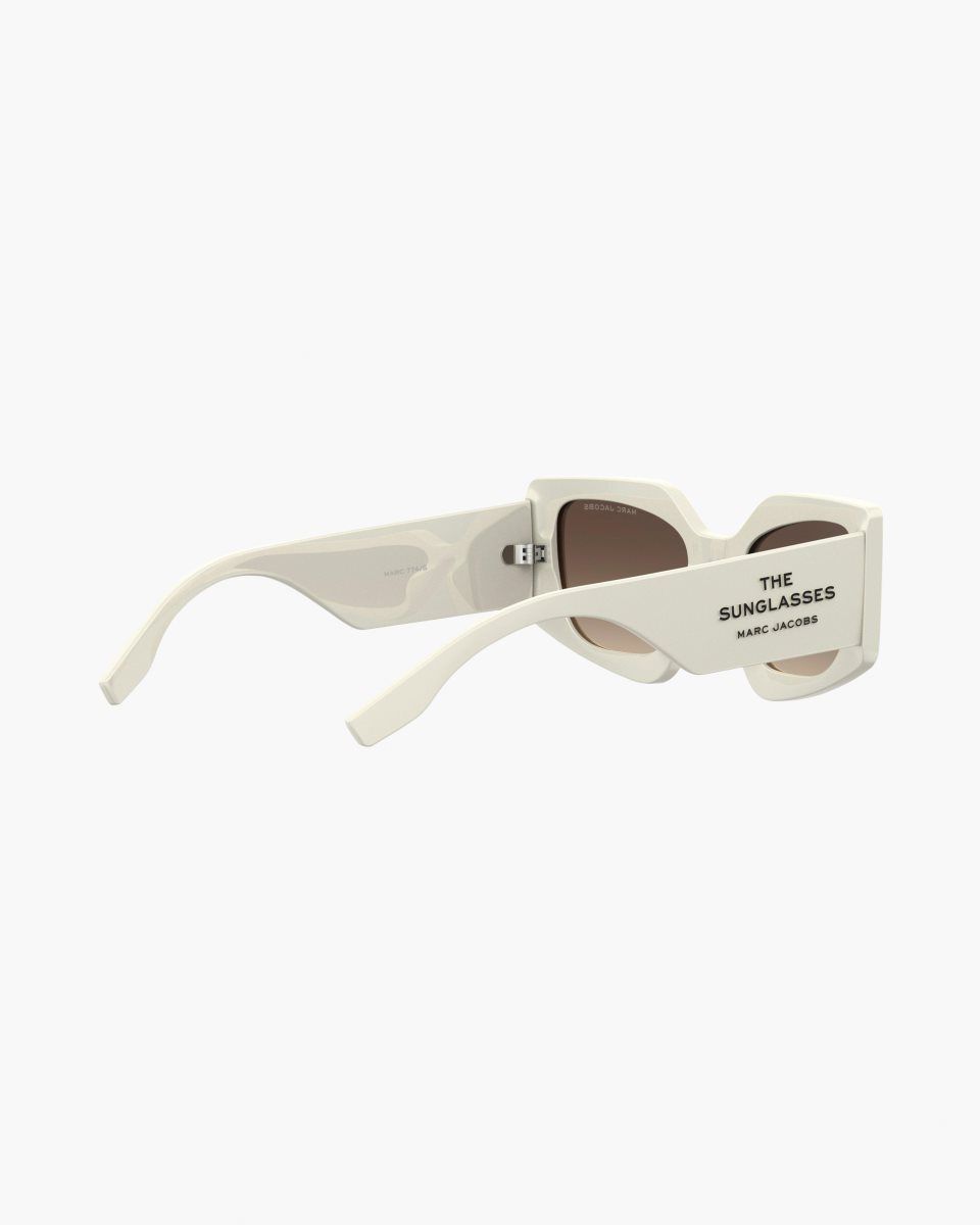 Lunette de Soleil Marc Jacobs The Square Cat Eye Sunglasses Femme Blanche | 190YJLRTO