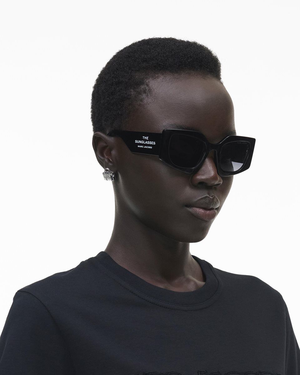 Lunette de Soleil Marc Jacobs The Square Cat Eye Sunglasses Femme Noir | 041IELYBA