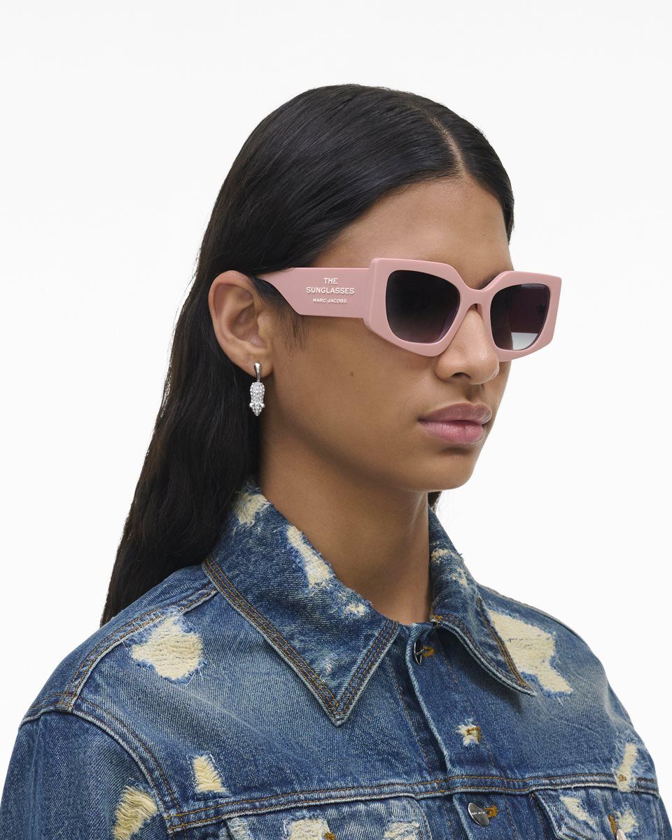 Lunette de Soleil Marc Jacobs The Square Cat Eye Sunglasses Femme Rose | 739AOLDUG