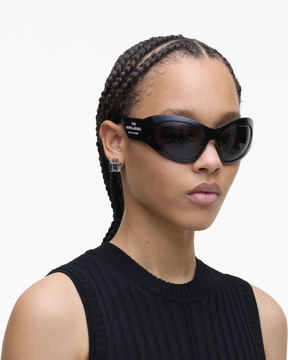 Lunette de Soleil Marc Jacobs The Wrapped Sunglasses Femme Noir | 362DMQOSJ