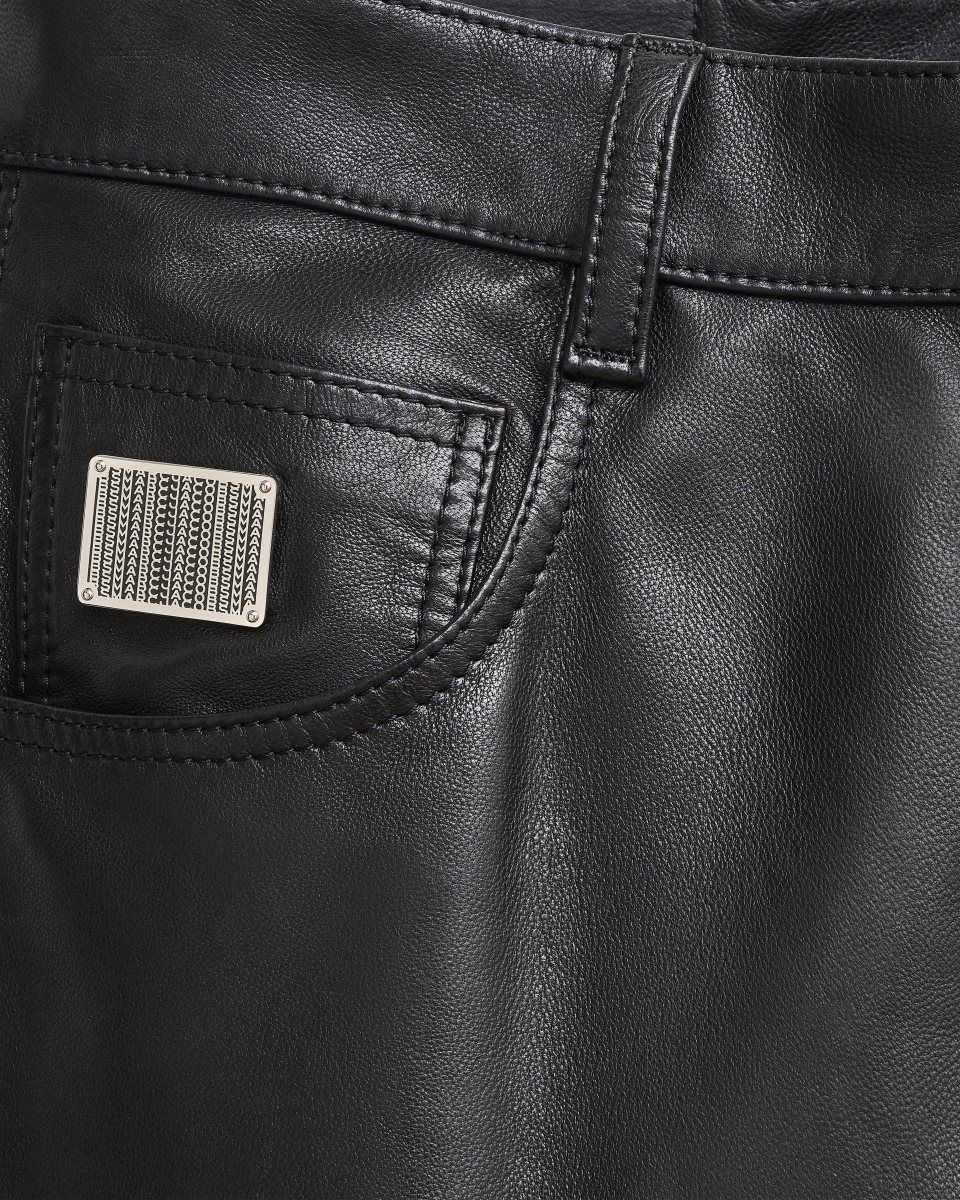 Pantalons Marc Jacobs Oversized Leather Pant Femme Noir | 582VWOJXE