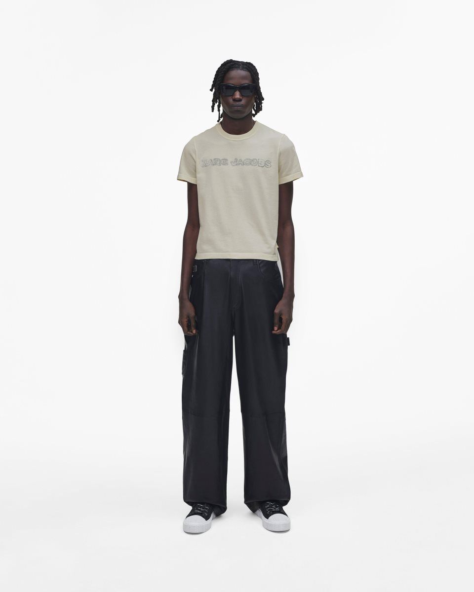 Pantalons Marc Jacobs Oversized Leather Pant Femme Noir | 582VWOJXE