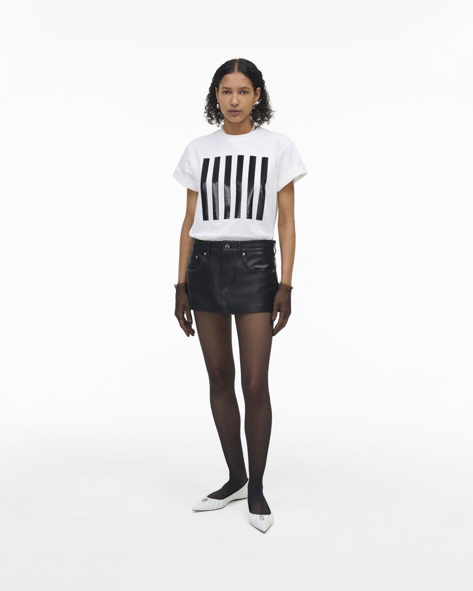 Pantalons Marc Jacobs The Leather Skort Femme Noir | 286VMLJKG