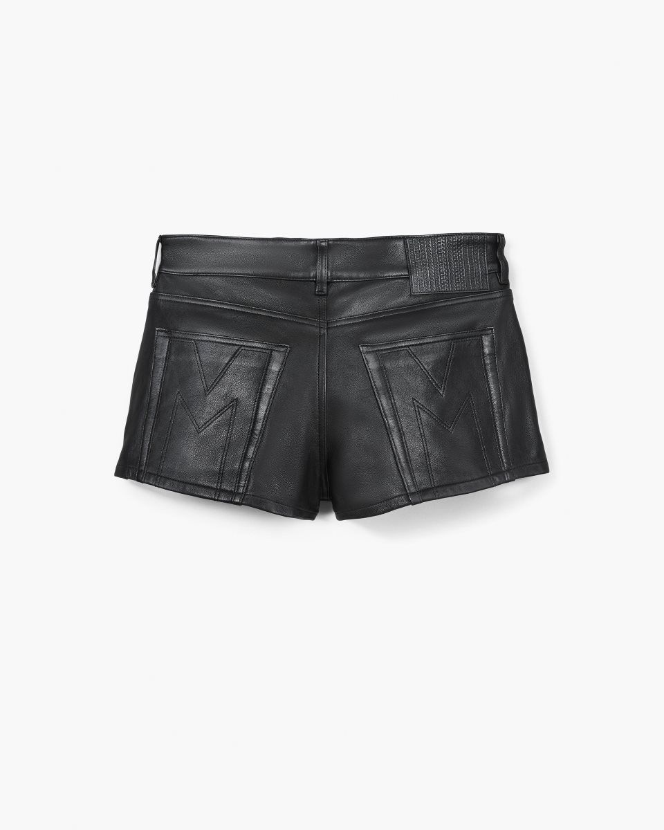 Pantalons Marc Jacobs The Leather Skort Femme Noir | 286VMLJKG