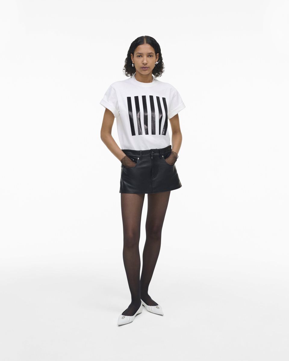 Pantalons Marc Jacobs The Leather Skort Femme Noir | 286VMLJKG