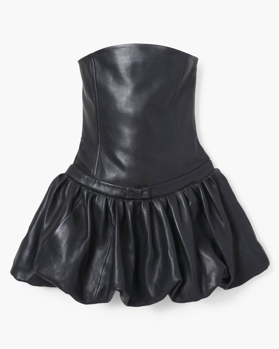 Peignoir Marc Jacobs The Leather Bubble Dress Femme Noir | 815DNTSQV