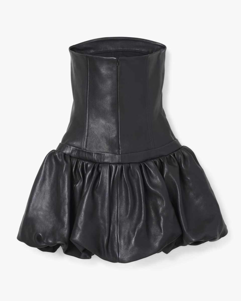 Peignoir Marc Jacobs The Leather Bubble Dress Femme Noir | 815DNTSQV