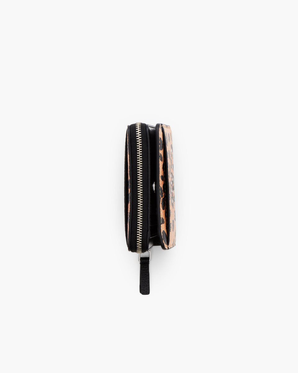 Petits Portefeuilles Marc Jacobs The Cheetah Mini Compact Wallet Femme Noir Multicolore | 792ZEXCUR