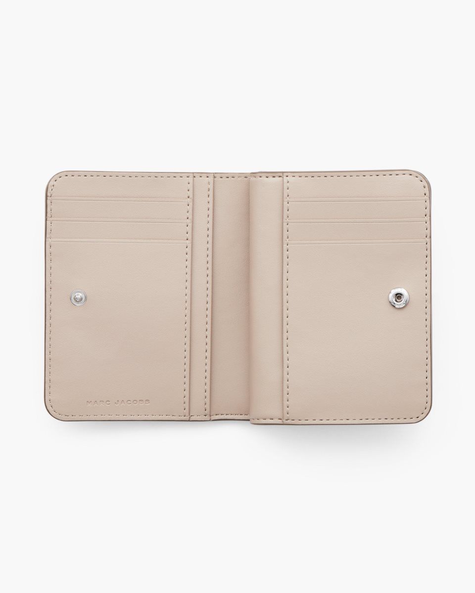 Petits Portefeuilles Marc Jacobs The Covered J Marc Mini Compact Wallet Femme Cement | 801DWYILH